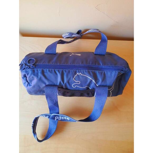 Puma Logo Commute Blue Dual Handle Mini Barrel Duffel Bag - Picture 5 of 11